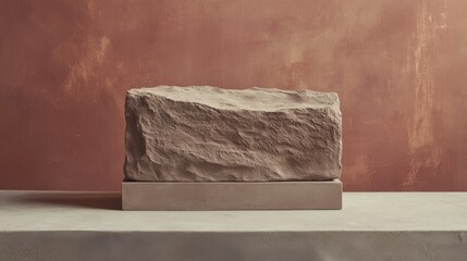 Raw stone pedestal display