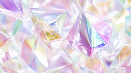 Iridescent crystal gems background.