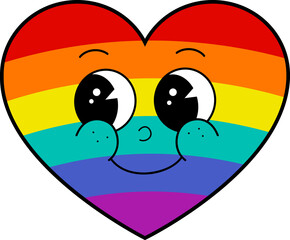 Pride Month Emoji Retro style.