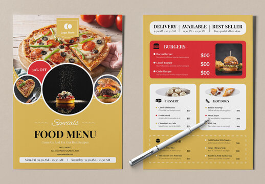 Food Menu Template Layout