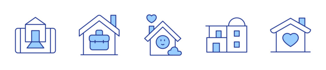 house, home, work from home. Home Icon vector illustration. Line Duotone style. Editable stroke