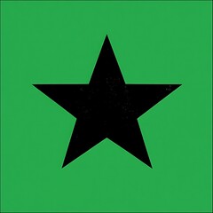 Obraz premium Black star on green background. (1)