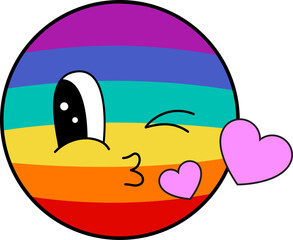 Pride Month Emoji Retro style.