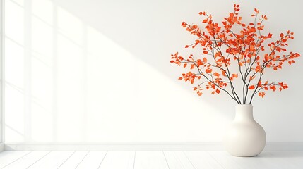 Elegant floral arrangement in minimalist room indoor photography bright close-up beauty