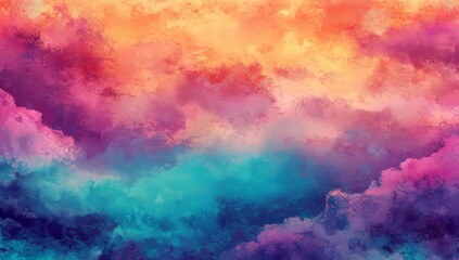 The blending of blue and pink hues in vibrant watercolor
