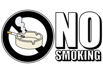 貼り紙看板イラストー禁煙No Smokingー
