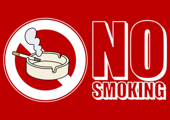 貼り紙看板イラストー禁煙No Smokingー