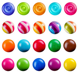 Colorful Round Candies and Chocolates