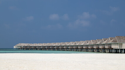 Water villas at a resort in the Maldives