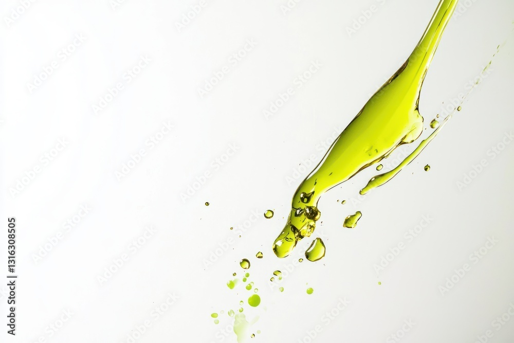 Poster cascading stream of vibrant olive essence flows across pristine setting fresh cuisine concept