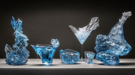 Luxurious Ice Sculptures with Bespoke Glasses
