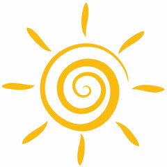 Sun Yellow Spiral vector  illustration