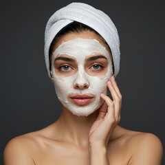 woman with facial mask