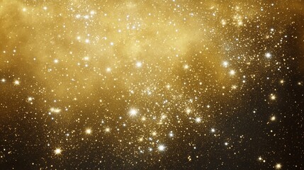 Celestial Cascade: Stars in Gold Abyss 