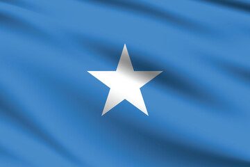 Obraz premium Somalia flag official colors and proportion digital vector illustration. Pleated flag.