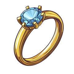 ring cartoon isolated on white background full depth of field 