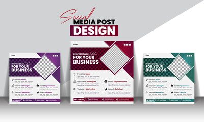 Business solution social media post design. Vector illustrator.