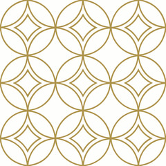 Golden crescent pattern illustration with diamond shapes, design concept