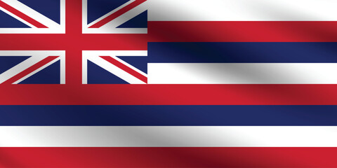Hawaii flag official colors and proportion digital vector illustration. Pleated flag.