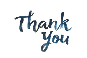 "Thank You" in Handwritten Calligraphy Isolated on Transparent Background