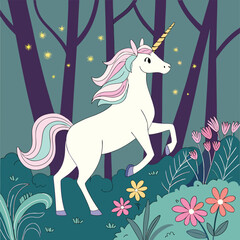 Fototapeta premium Enchanted Unicorn (19).eps