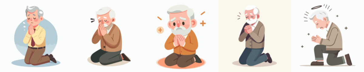 Vector of a person who is begging and praying
