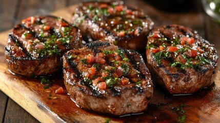 Succulent lamb chops, basted in a tangy tomato sauce, sizzled merrily on the grill, their aroma filling the air with a promise of culinary bliss.