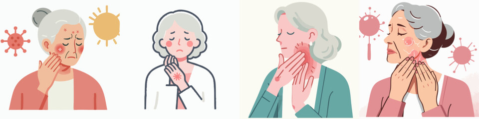 Vector from an elderly person affected by skin disease