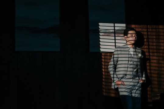 young man in the window