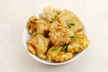 Gorengan, Indonesian traditional fritters, street food
