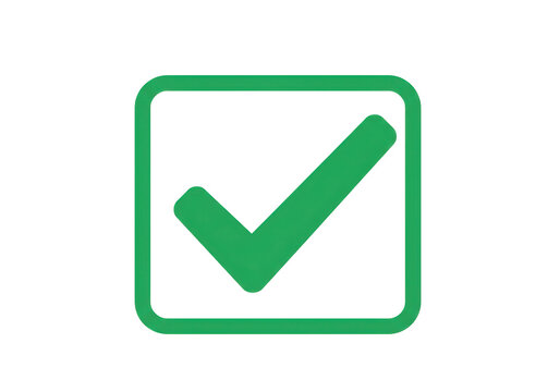Isolated Green Check Mark in a Square Box