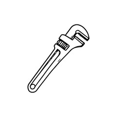 Flat Pipe Wrench with Adjustable Jaw
