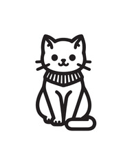 Fototapeta premium vector illustration of cat with editable strokes