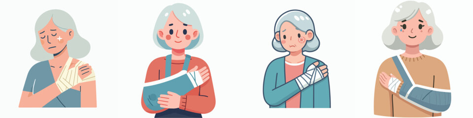 Vector of a person with a sore shoulder