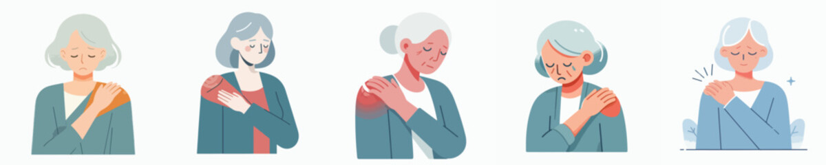 Vector of a person with a sore shoulder