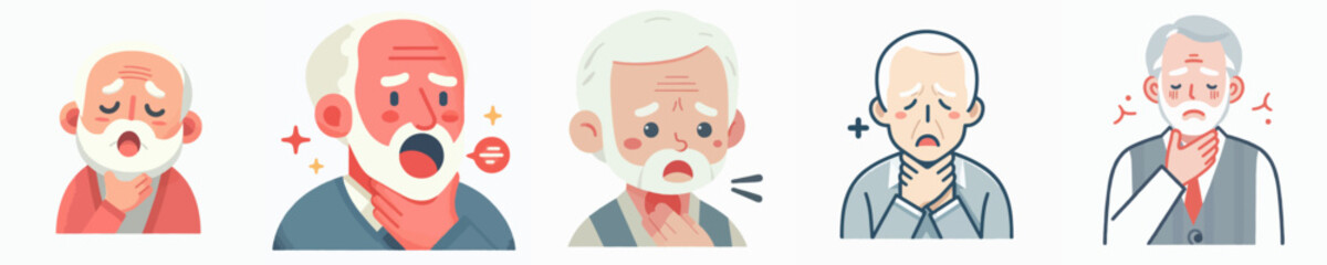 Vector of a person with a sore throat