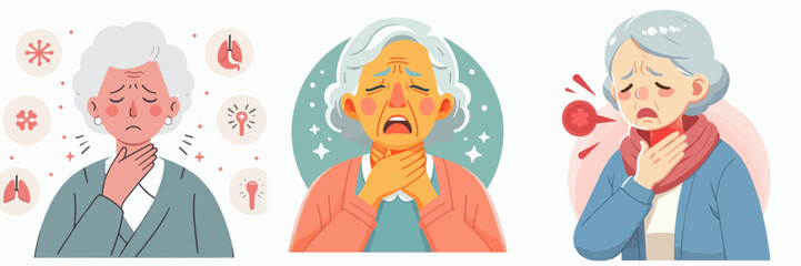 Vector of a person with a sore throat