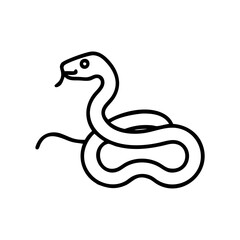 Fototapeta premium viper icon coiled, symbolizes curiosity and nature, black outline, modern design