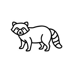 Raccoon icon, black outline, modern design