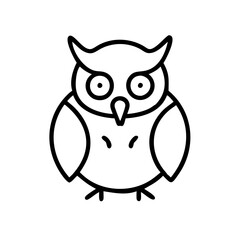 Owl icon, black outline, modern design