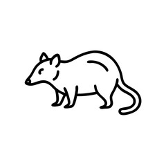 opossum icon, depicted in simple black outline, modern design