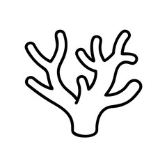 Obraz premium Coral icon in black outline, modern design, represents marine life