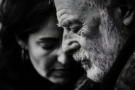 A couple looking down