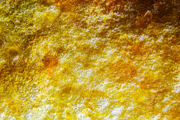 Microscopic texture of crispy cookie close-up