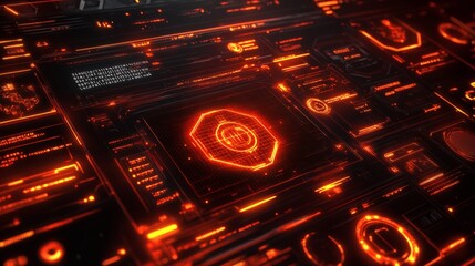 Obraz premium Futuristic Graphical User Interface displaying advanced digital information