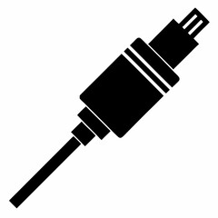 Clean Cable Plug Silhouette Vector Art