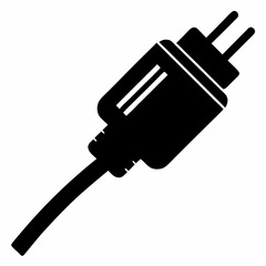 Clean Cable Plug Silhouette Vector Art