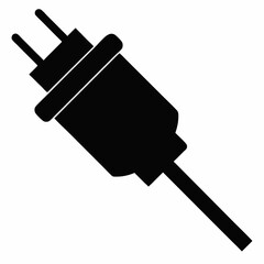 Clean Cable Plug Silhouette Vector Art