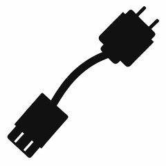 Clean Cable Plug Silhouette Vector Art