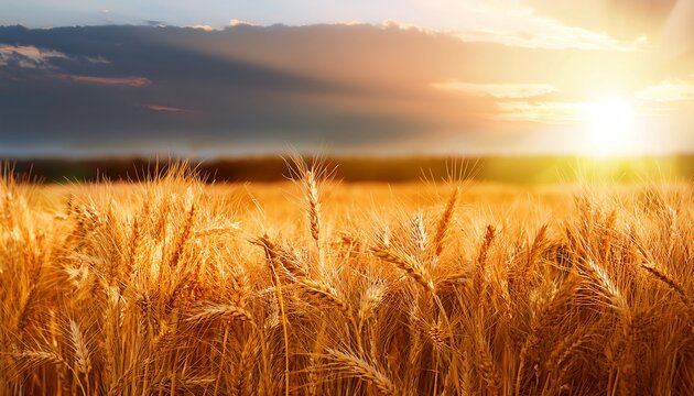 "Golden Wheat Stalks Glowing Under the Sun"
